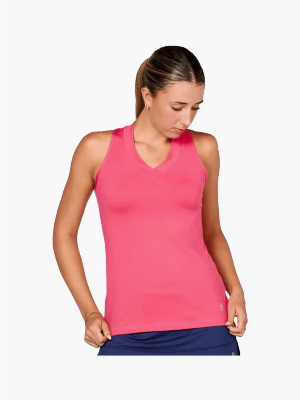 Women's V-Neck Sleeveless Golf Tennis Athletic Tank Top - Hot Pink